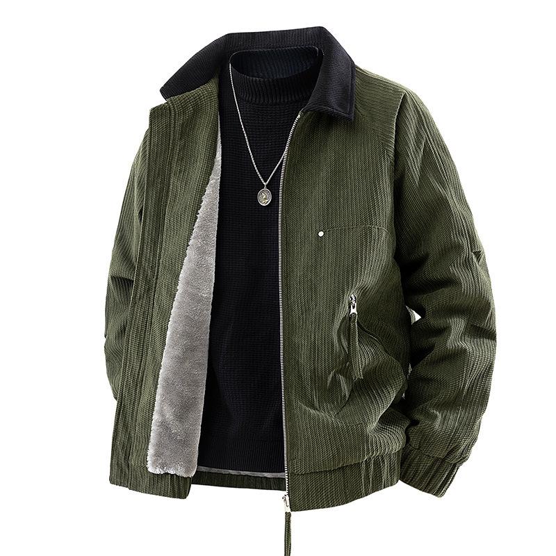 

2025 Autumn Retro Hong Kong Style Corduroy Lapel Casual Jacket XL