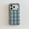 Custodia per Telefono Cover Case Colore Solido Lucido Opaco Placcata con Motivo a Griglia per Pane Stereoscopico Creativo per iPhone 17 16 15 14 13 12 Pro Max