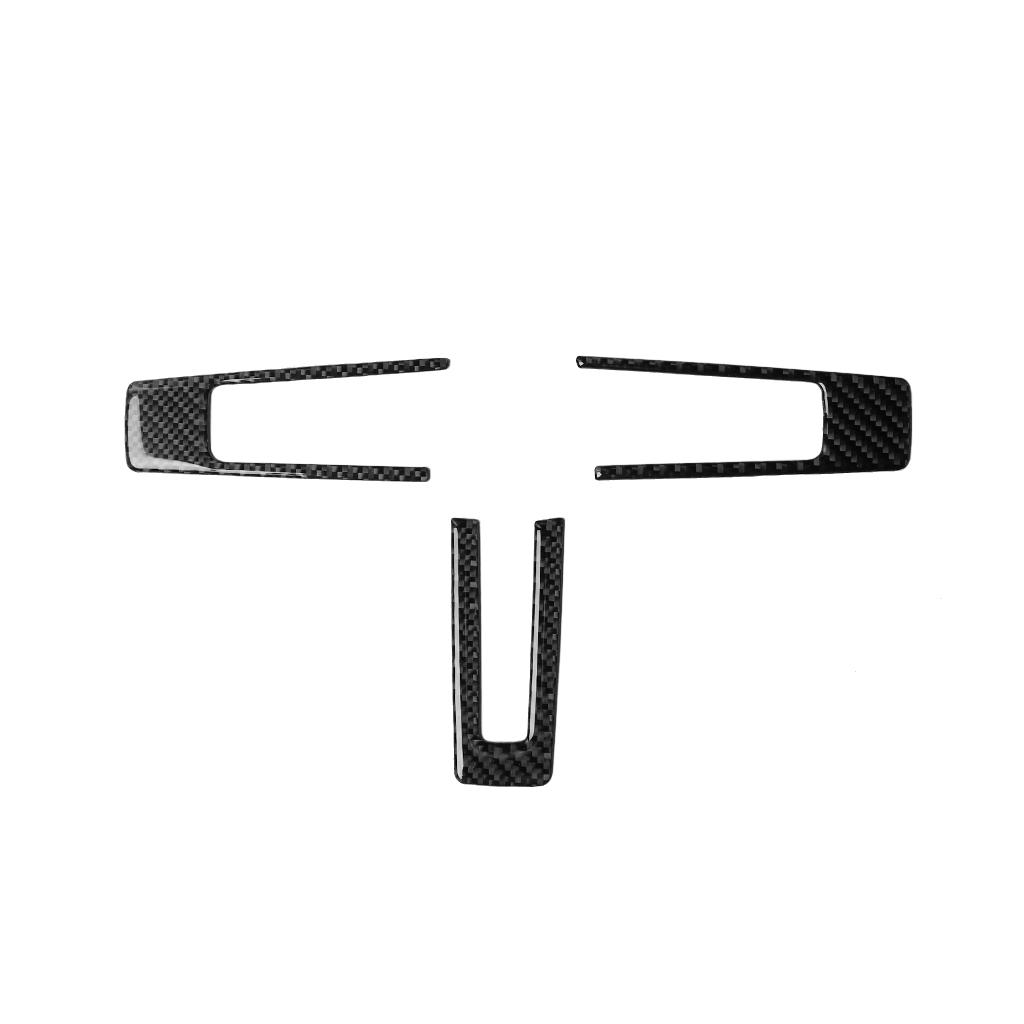 Carbon Fiber Car Gear Steering Wheel Frame Panel Trim Sticker Cover Moulding Strip For Ford Mustang 2009 2010 2011 2012