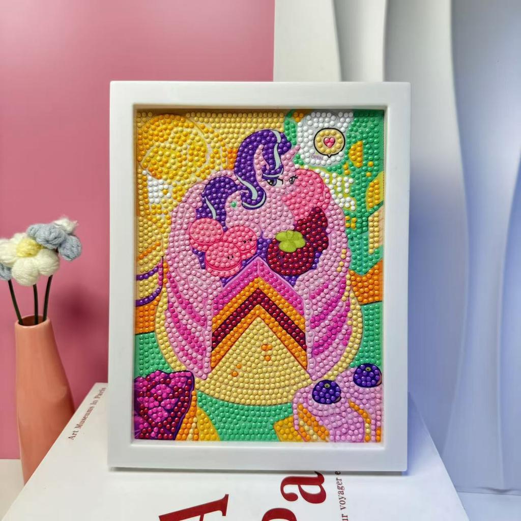 Children'S Diamond Painting Framed Handmade Diy Material Bag Sanrio Diamond Paste Painting Concentration Toy