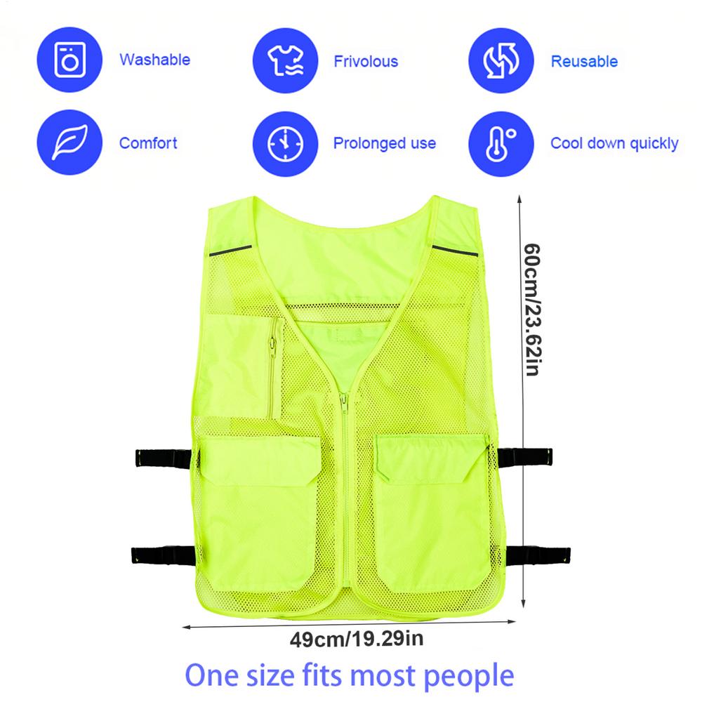 Cooling Vest Body Cooling Vest With 8 Ice Packs AC Ice Vest Summer Cooling Vest Adjustable Cold Vest For Men Women Hot Weather зелёный