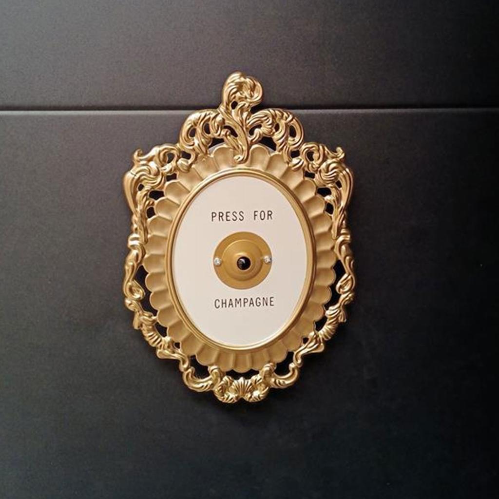 Targa Campanello in Metallo Artigianale a Tema Champagne Retro per Finestre e Decorazioni Alberghiere