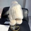 Girl Cute Real Rex Rabbit Fur Hat Big Fox Hairball Head Hat Thickened Warm Ear Hat Winter