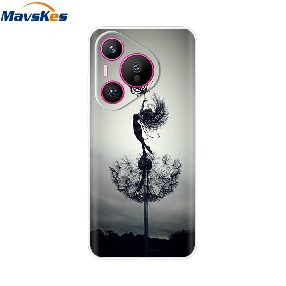 For Huawei Pura 70 Pro Case Pura 70 Clear Back Cover Pretty Girl Bumper Soft TPU Funda For Huawei Pura 70 Pro+ Pura70 Ultra Capa