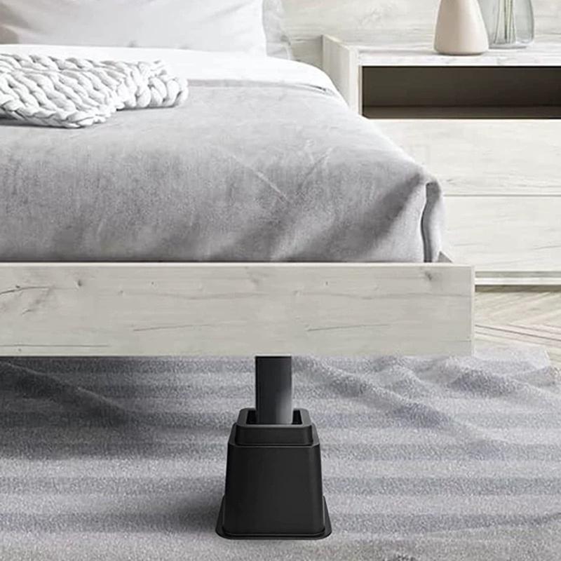 Thickened Bed Leg Protectors Not Scratch Floor Pad Slip Resistant Strong Plastic Caps Quick Fixing for Furniture