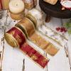 Cuttable Christmas Gift Bow Ribbon Glittering Gold Trim Wired Ribbon  Xmas Ornaments