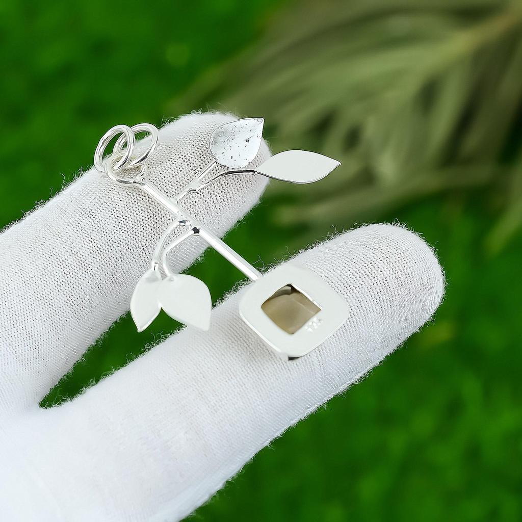 Bijuterii cu Piatră Prețioasă Rutil Auriu Natural Pandantiv din Argint Sterling 925 Pentru Femei