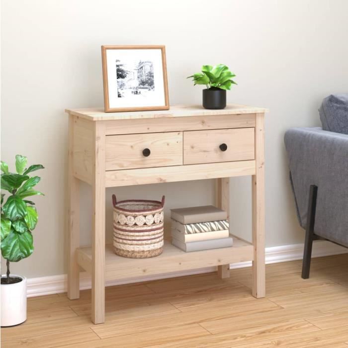 VidaXL Table console 75x35x75 cm Bois massif de pin 814619