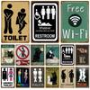 Man Lady Funny WC Sign Metal Poster Toilet Plate Tin Plaque KTV Bar Shop Bathroom Wall Decor Mural Home Decoration 8 X 12 Inch