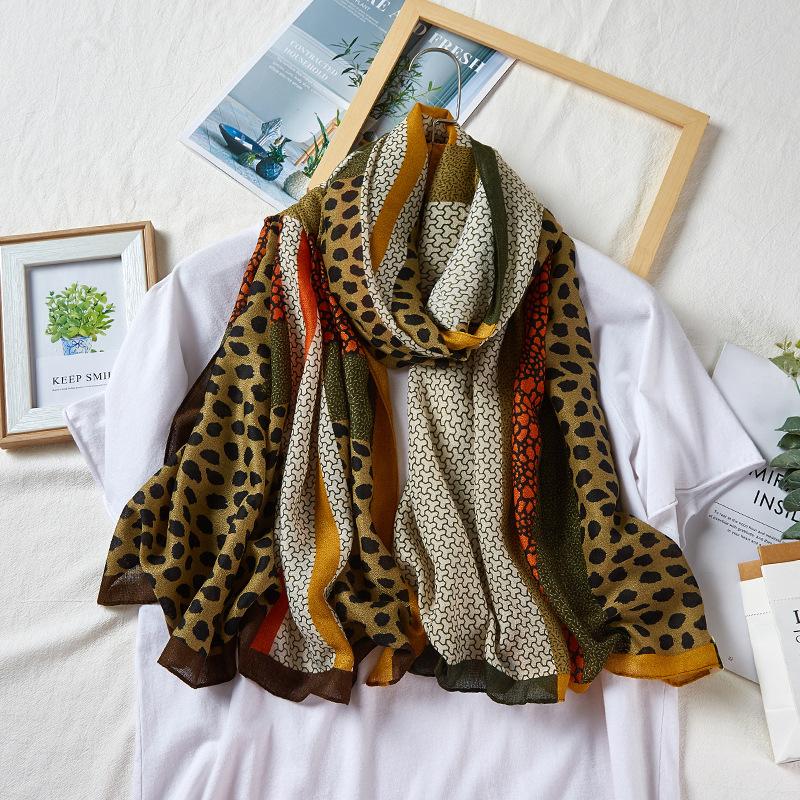 Toamnă Nouă Eșarfă Bumbac In Eșarfă Mătase Retro Elegantă Eșarfă Lungă În Dunge Şal Mare