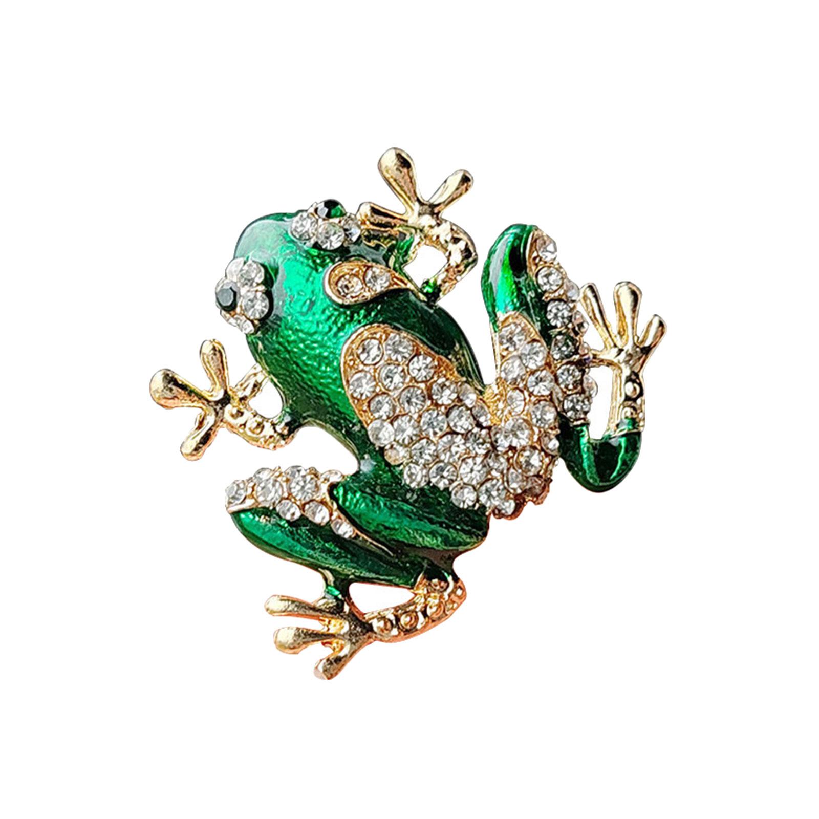 

Блискучі кришталеві жаби Тваринна брошка Елегантна прикраса стразами Ювелірний подарунок для жінок Аксесуари для сукні та пальта 4