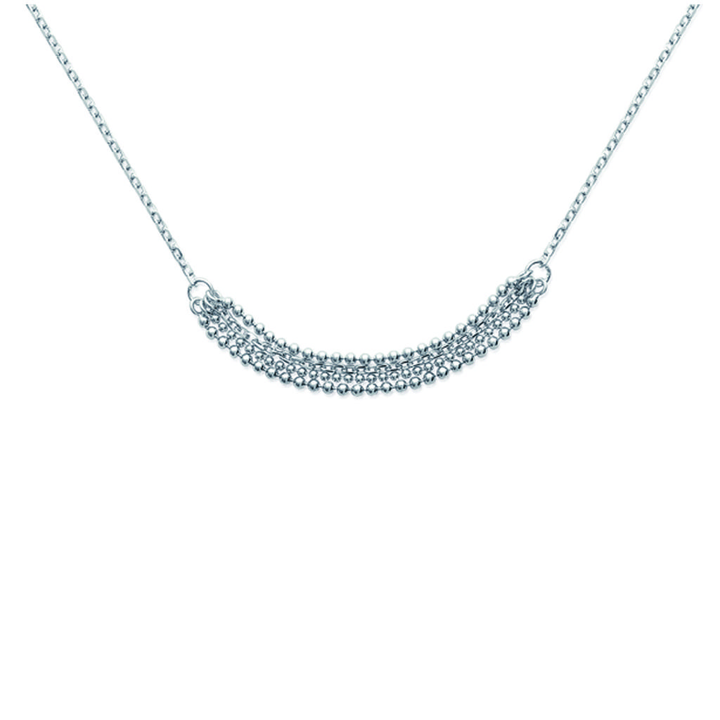 Les Trésors De Lily [M7259] - Silver 'Marbles' Silver Necklace - 50x5 Mm