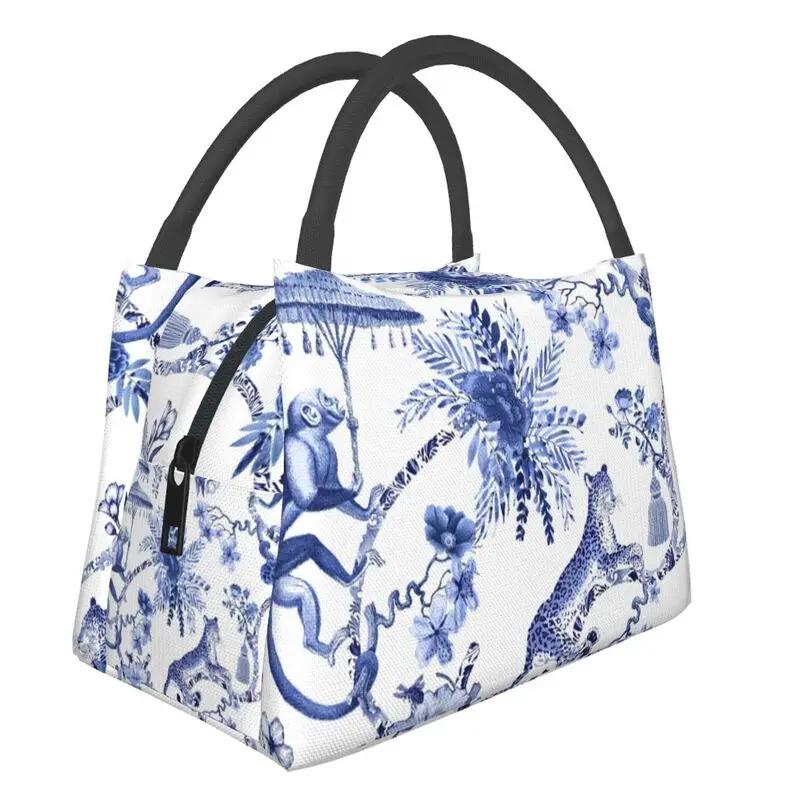 Poster Moară de Vânt Vintage Albastru Delft Olandez Genți de Prânz Izolate pentru Muncă Birou Răcitor Impermeabil Cutie de Prânz Termică Femei