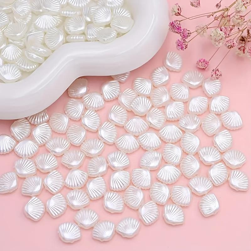 100pcs White Acrylic Shell Beads, Ocean Series, DIY Jewelry Making - Perfect for Necklaces, Bracelets, Keychains - Craft Beads