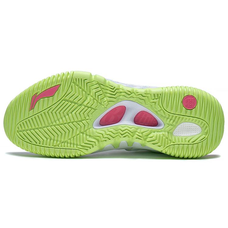 New LINING Badfive 2 Low Basketball Shoes Men Low Top Standard White/Neon Yellow Green ABFS003-17