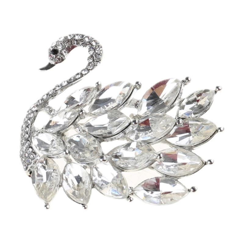 

Fashionable Swan Brooch Fade Resistant Brooch Pin Comfortable to Wear Corsage Pin Alloy Material Cloth Jewelry for Girls белый
