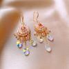 Pendant Crystal Stud Earrings Exaggerated Vintage Long Earrings Rhinestone Drop Earrings  Women