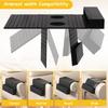Couch Arm Tray, Couch Arm Table with 2 Non-Slip Cup Coasters and Sofa Backrest Shelf, 19.88 x 12.6 Inch Couch Cup Holder Tray, Stable and Fixed, Easy