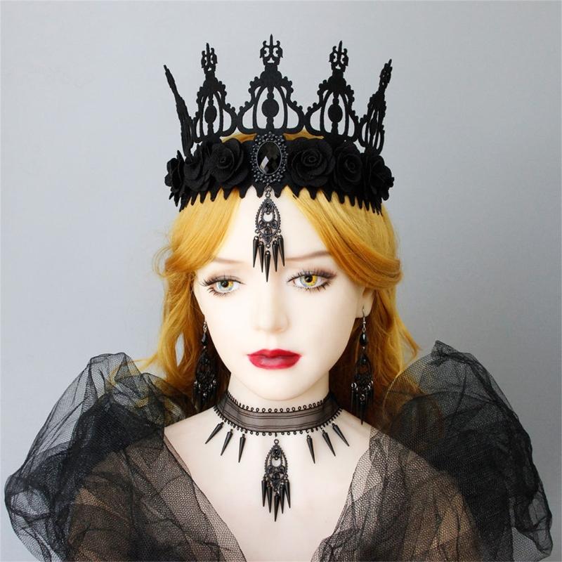 Witch Crown Props Carnivals Event Cosplay Costume Female Gothic Wedding Headwear