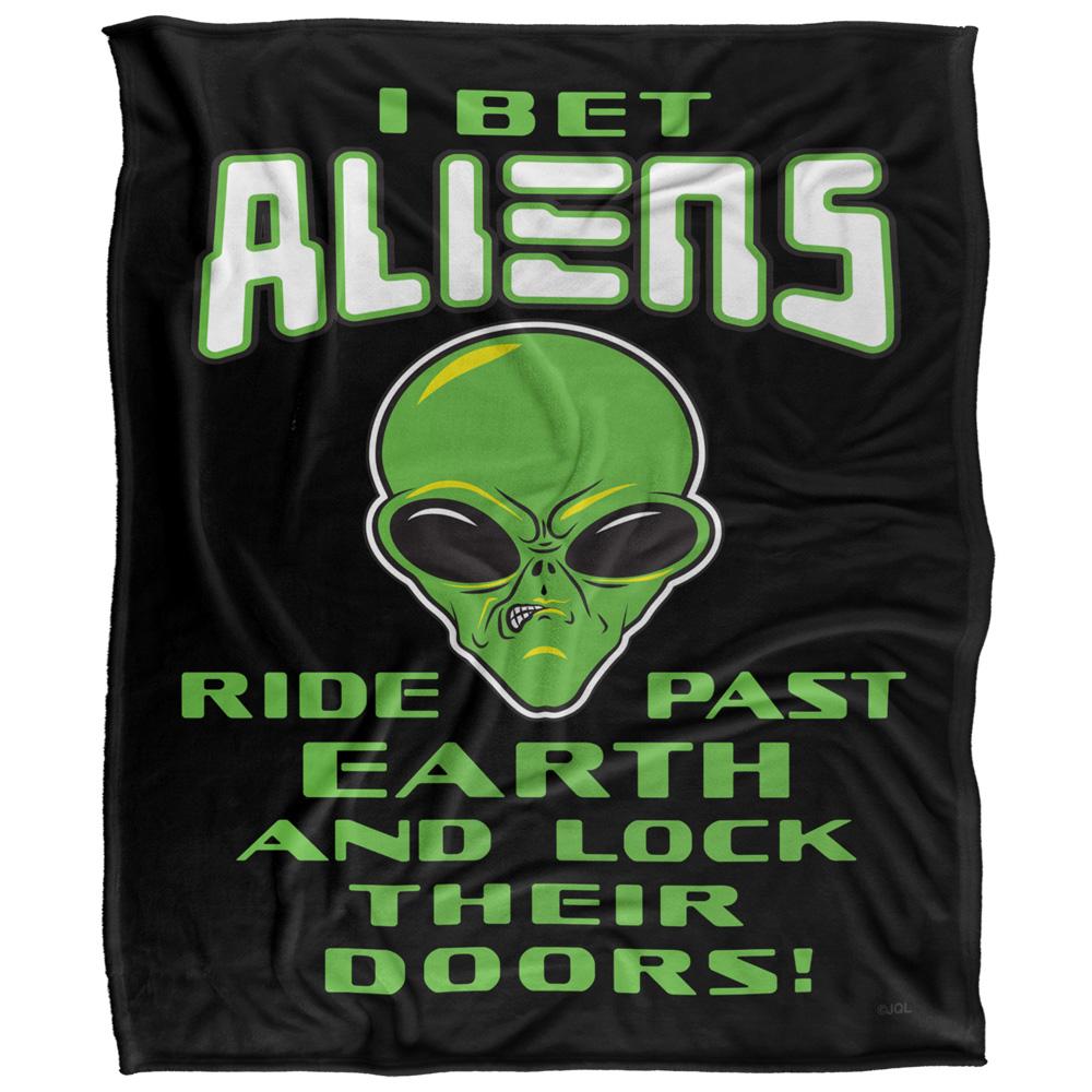 JQ Licensing Sle Aliens Lock Doors Silky Supersoft Blanket