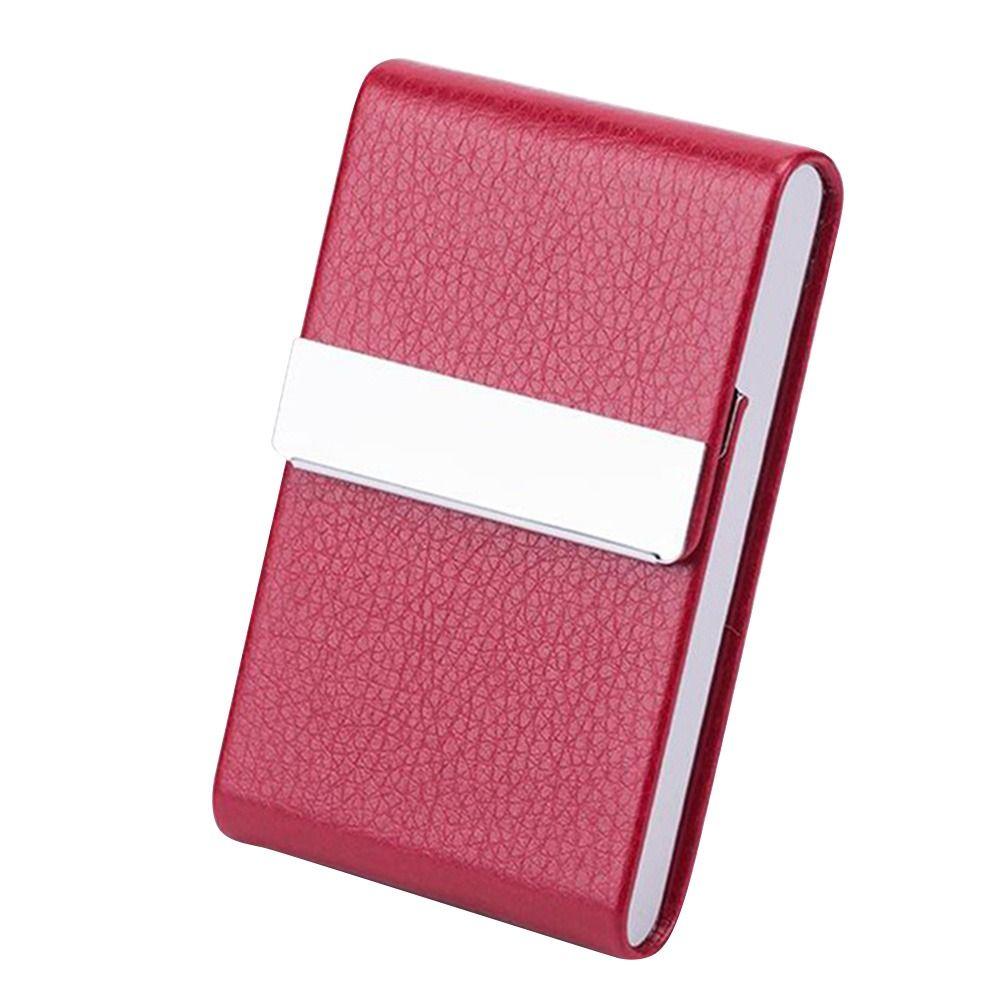 Fashion  Business Card Holder with Magnetic Buckle Slim Pocket Name Card Holder Stainless Steel Credit Card ID Case