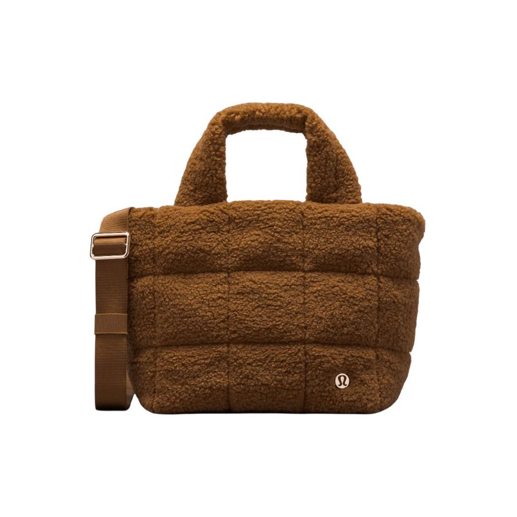 Lululemon Quilted 5L Adjustable Shoulder Strap Textured Fleece Fabric Shoulder Tote Crossbody Bag Women bags Caramel LW9EUZS-045657 Caramel