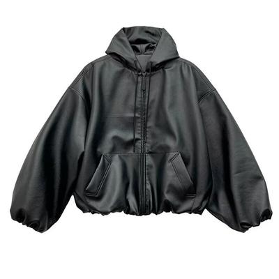 High Street Black Color WIndbreaker Coat Mens Women Cleanfit Casual Loose Zipper Hooded Jackets Oversized