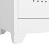 White 65" Metal Cleaning Tool Storage Cabinet with Locking Doors, Shelves, Hanging Rod & S-HooksW