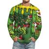 Men's Christmas Printed Imitation Cotton Long-sleeved Shirt