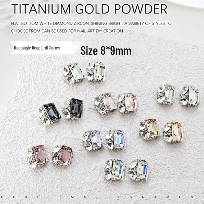 Luxury Crystal Diamond Nail Art: Rectangle & Square Shapes, Super Flash Finish, Versatile Manicure Accessory.