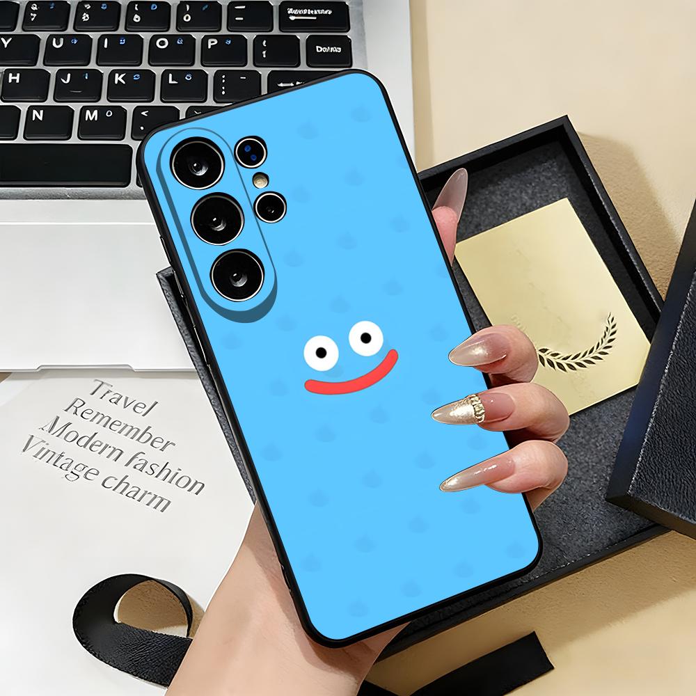 D-dragon Q-Quest Slime Phone Case For Samsung S26 S25 S24 FE S23 S22 S21 Plus S20 Ultra Note20Ultra Black Soft Shell