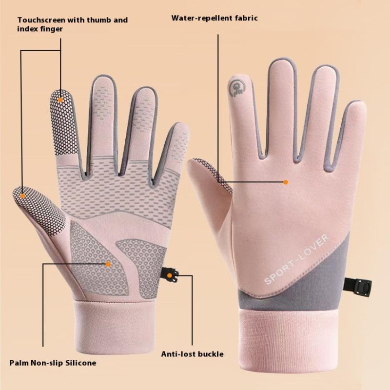1Pair Autumn Winter Outdoor Cycling Gloves Gym Fitness Sports Running Warm Touch Screen Nonslip Gloves Mountaineering Gloves