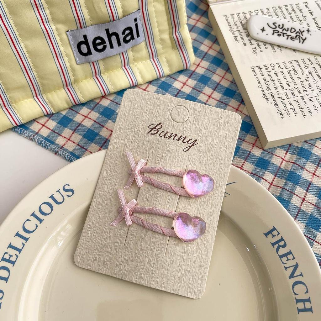 Korean Pearl Knot Heart Hair Clip: Elegant High-Class Accessory for Bangs and Side Hair