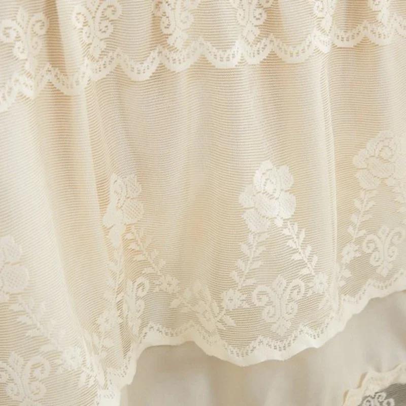 New 3 Layers   Lace Ruffled Bed Skirt Couvre Lit Bedroom Bed Cover Bed Skirt Non-slip Mattress Cover Bedsheet Bedspread