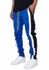 LVFU Men's Jogger Pants, Training Pants, Gym Sportswear, Slim Fit Sweatpants, Fitness, Casual, Zippered Long Pants, K1353, Blue, Size M