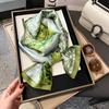Neue koreanische Version von modischem vielseitigem kleinem Schal Simulation Seide doppellagiger langer Seidenschal Damen Anzug Tasche Bindeband kleiner Streifen