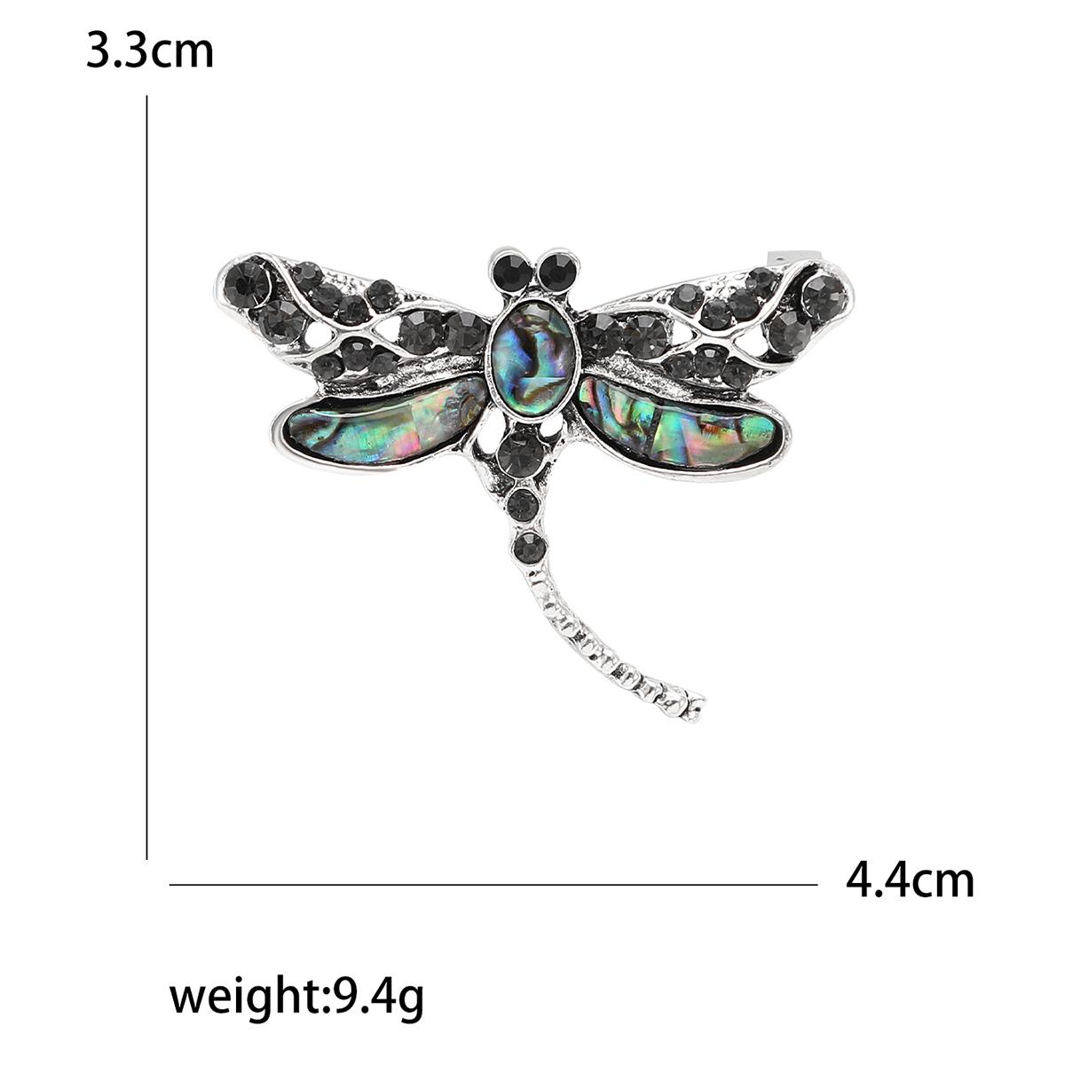 Shell Dragonfly Brooches for Women Unisex Rhinestone Insect Pins Banquet Party Backpack Gifts Jewelry Accessories