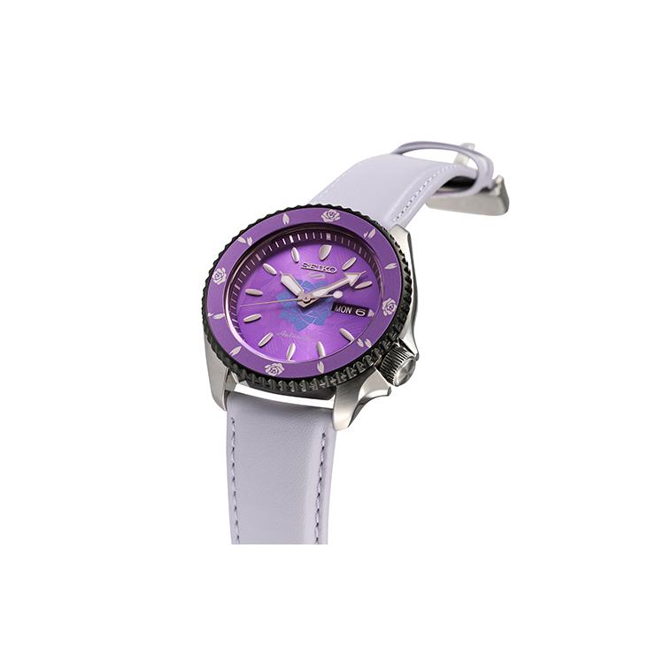 SEIKO Business Mechanical Movement Leather Strap Watch Unisex Purple Watch Dial SRPH09K1