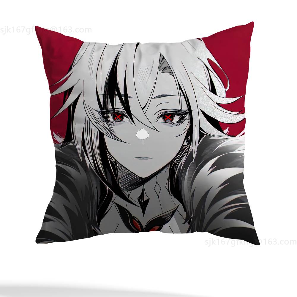 Arlecchino Genshin Impact Kissenbezug Milbenabweisender Kissenbezug Unsichtbarer Reißverschluss Seidig kurzer Plüsch Sofakissenbezug