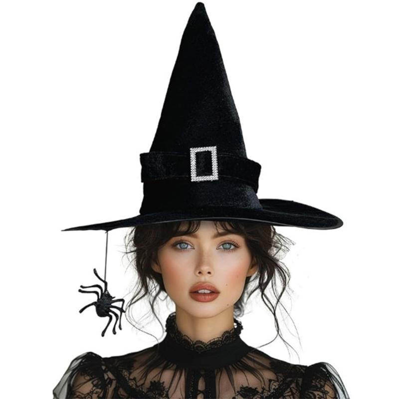Witch Hat Pendant Halloween Spiders Hat Widget Personality Hat Decoration for Halloween Cosplay