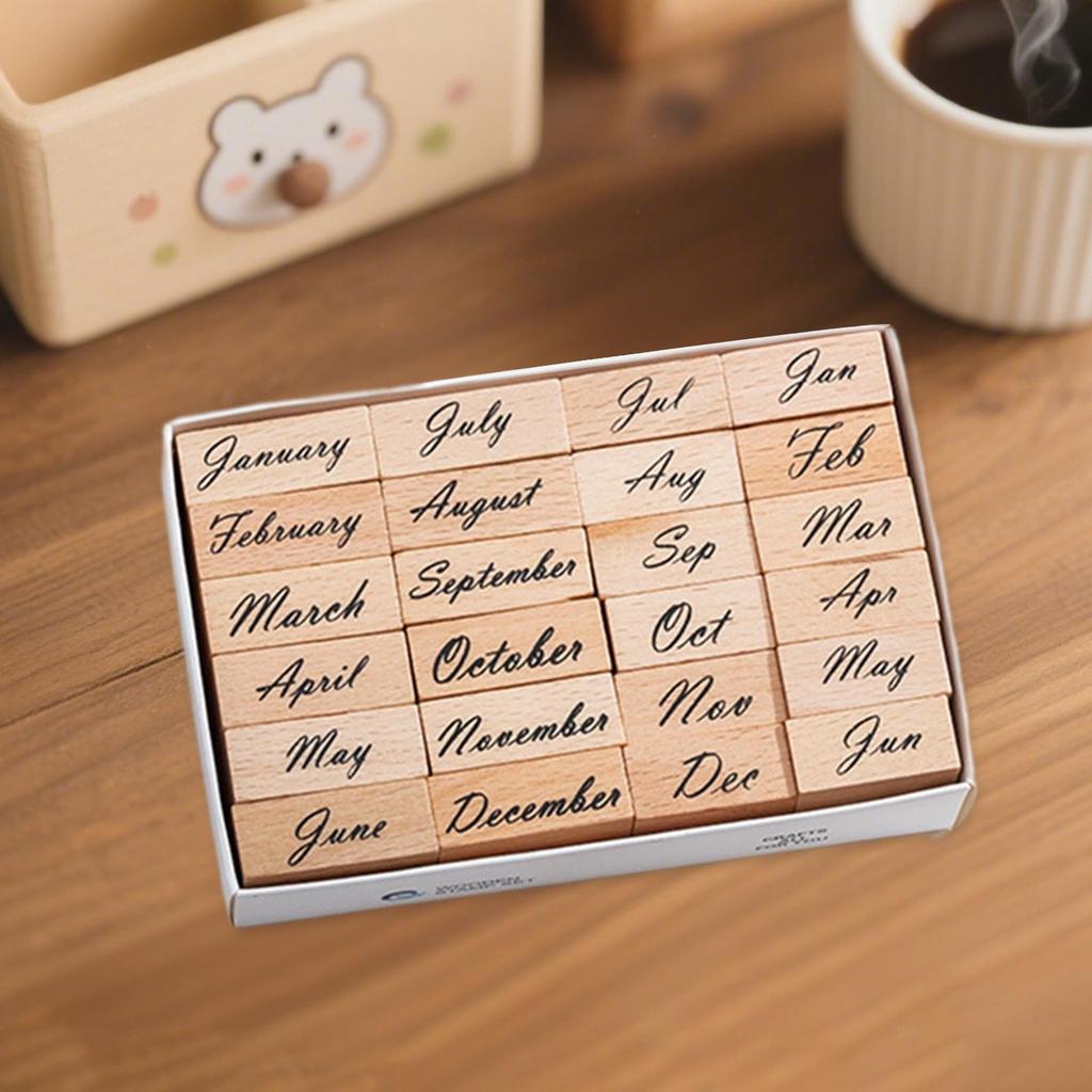 1 Box Decorative Wooden Stamps, Lightweight Wooden Rubber Stamps for Decorating,