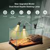 Reptile Heat Lamp Rotating Double-Head Reptile Light Bracket UVA/UVB Heating Lamp Bulb 25W/50W/75W