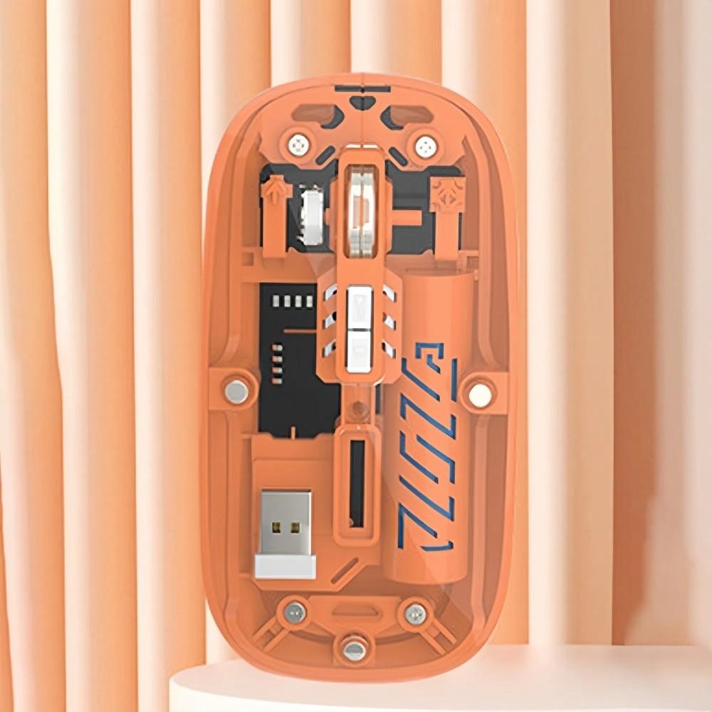 Dual Mode Laptop Wireless Mouse Transparent Rechargeable Mouse Cool 2.4G Wireless Mouse PC