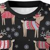 Fashion Women Christmas Print Party Round Neck Long Sleeve Socket Head Tops