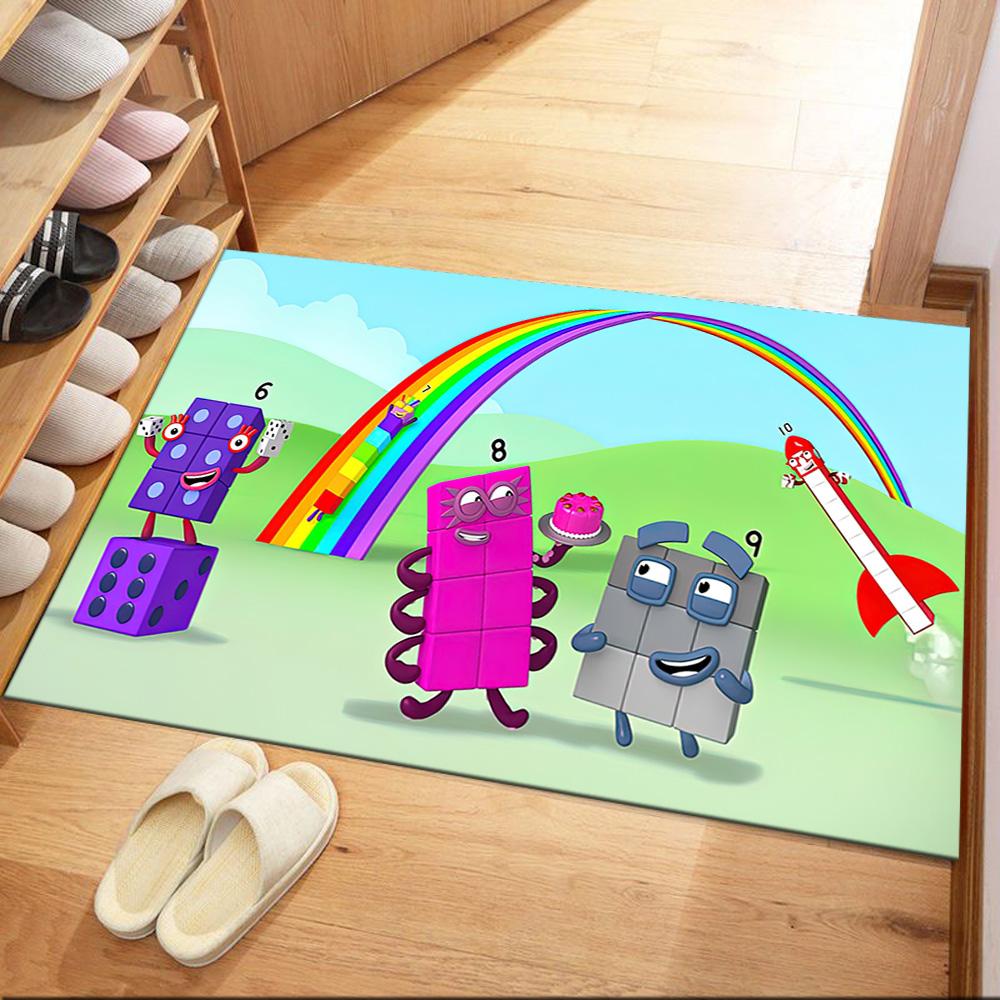 Numberblocks Carpet Design for Study Room Bedrooms Game Room Dormitory Antislip Carpet Anime Office Decor Gift for Festivals