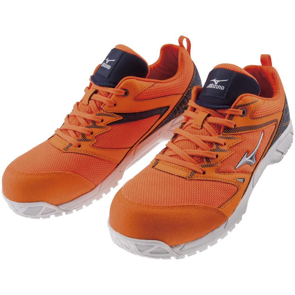 Mizuno VS Lightweight Safety JSAA Standard Work Orange X Silver X 25 3E All-Mighty Shoes, Lace-Up Mesh, Standard, (Type A), Navy, Cm,