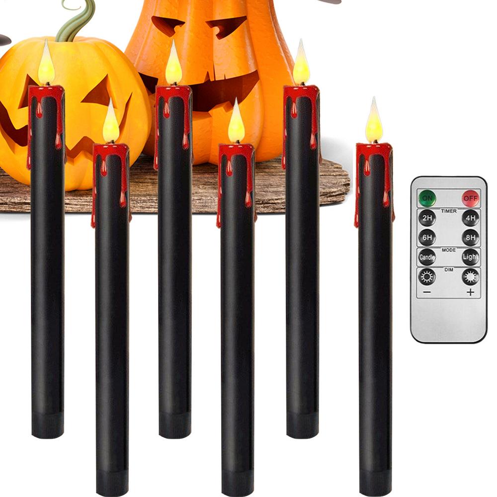 LED Candle Flickering Candles Battery Operated Halloween Dimmable Light Realistic Candlestick For Theater Stage Meditation