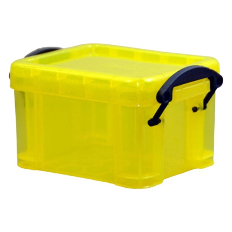 

Mini Plastic Box Rectangular Storage Box with Locking Lid Dustproof Jewelry Storage Case Container for Small Items