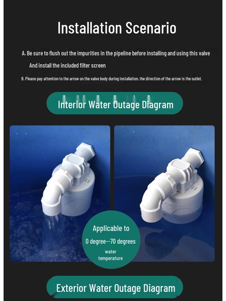 Automatic Water Tank Float Valve - Self-Stopping Water Level Controller