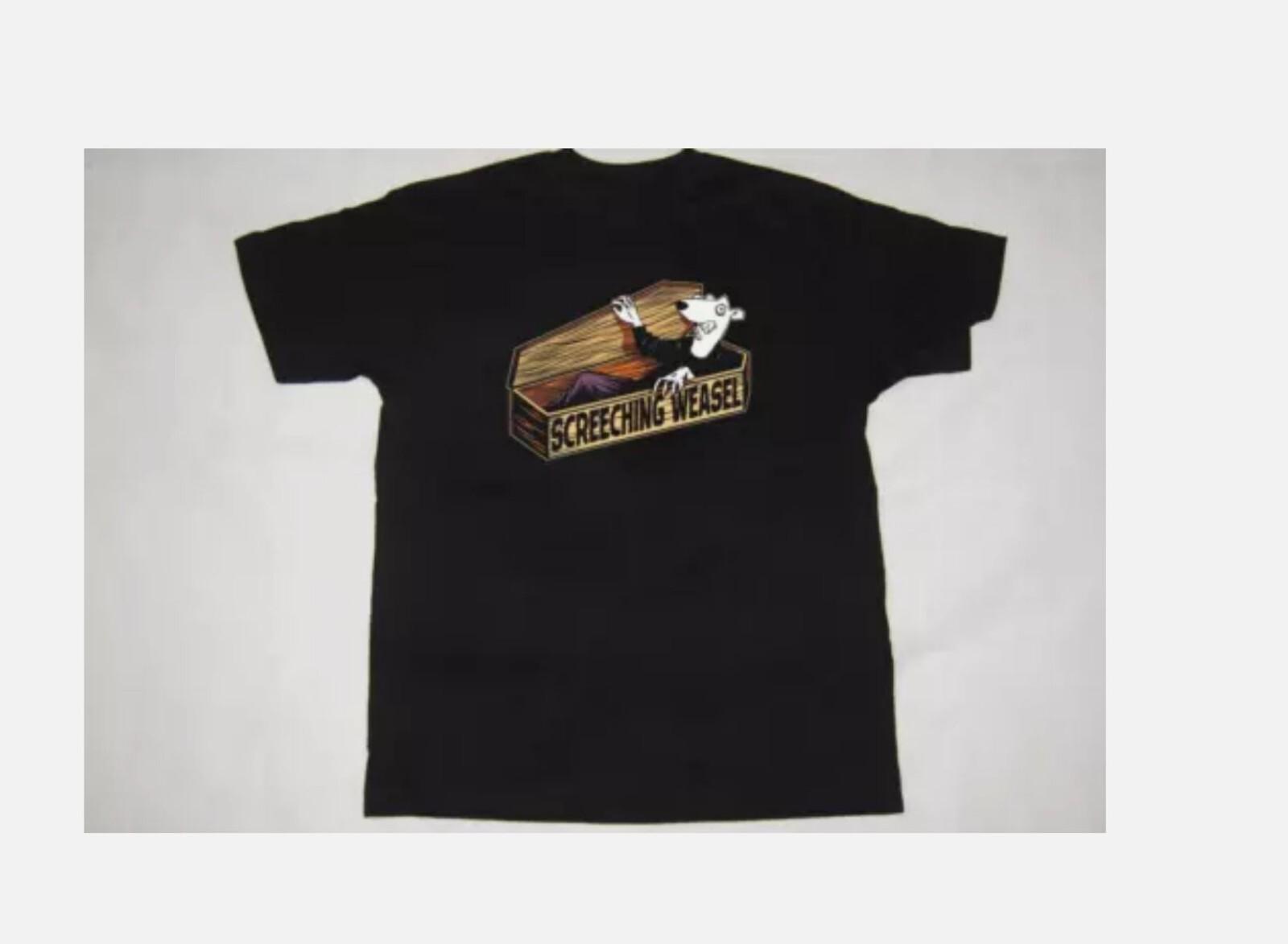 Screeching Weasel Band Music Black Cotton T-shirt All Size XXXL